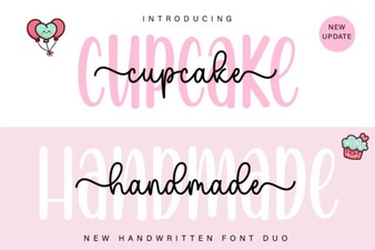 Cupcake Duo Font: Stylish Handmade Script Pair